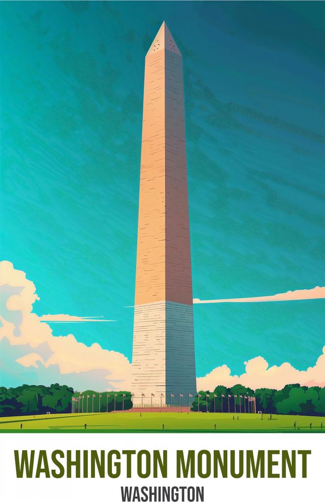 Plakat 21x29,7cm Washington Monument, Washington