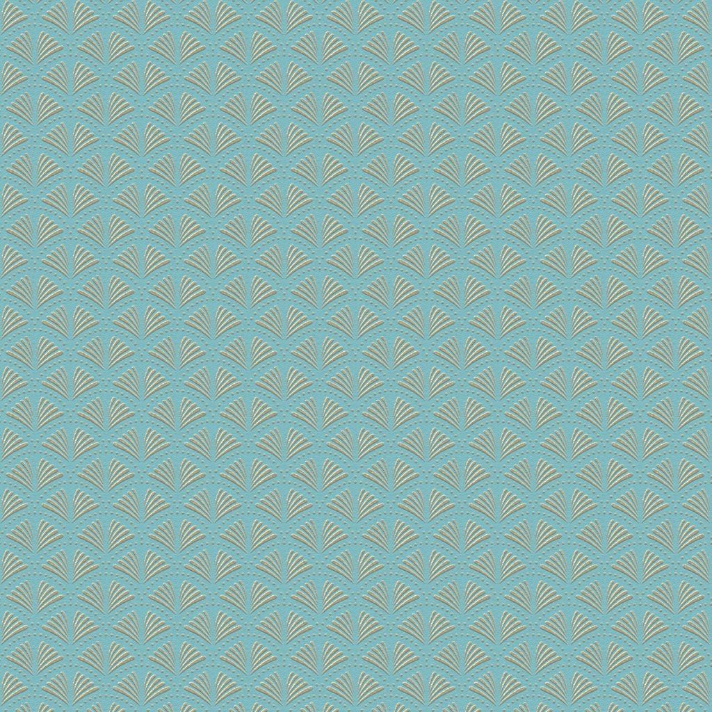 Profhome 379574-GU Grafik Tapete Ornament schimmernd türkis gold blau 5,33 m2