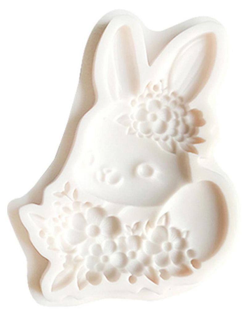 Silikonform mit Hasenmotiv, Osterhase, Blumenmuster, Schokolade, Süßigkeiten, flexibel, wiederverwendbar, leicht zu entformen, Tortendekoration