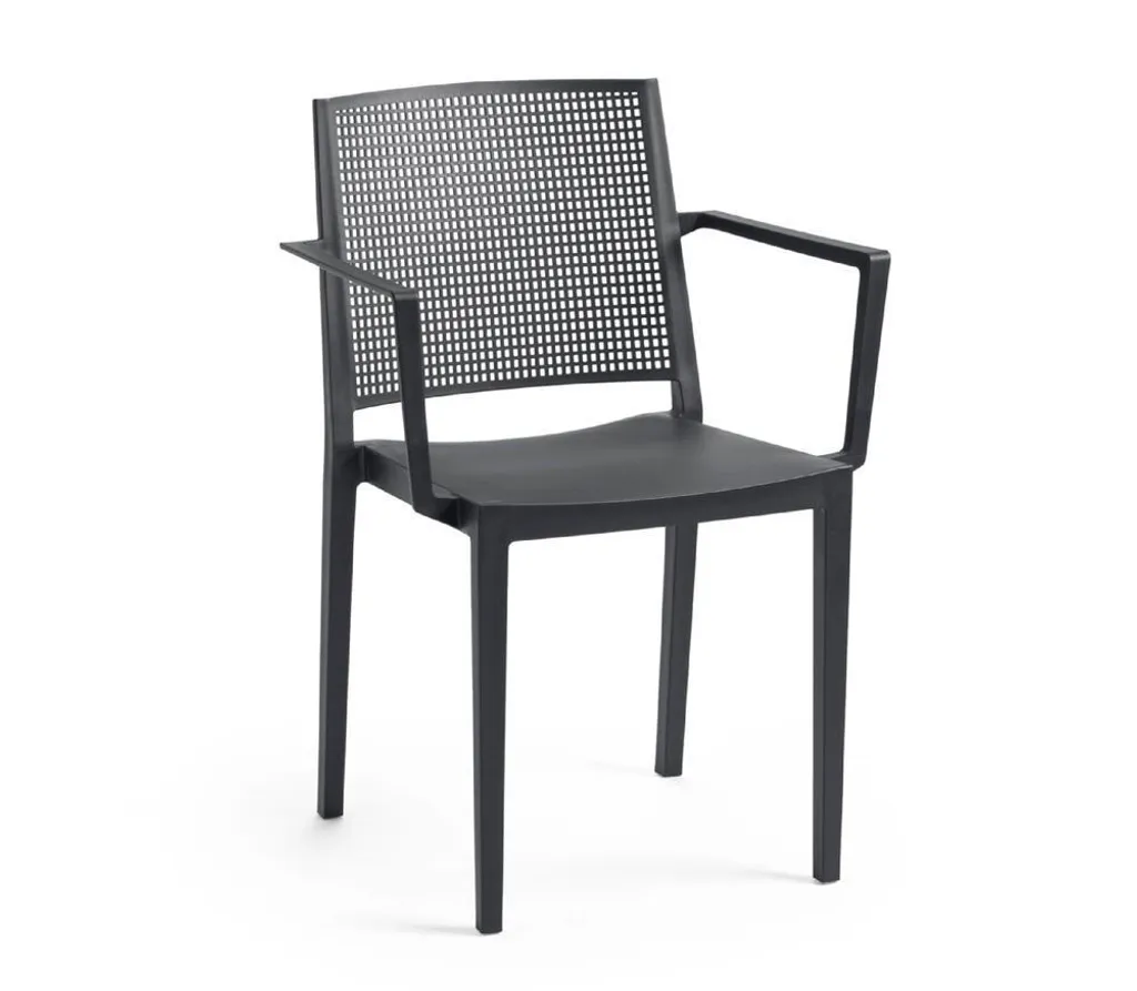 Fauteuil jardin GRID ARMCHAIR anthracite durable, ne rouille pas au sel