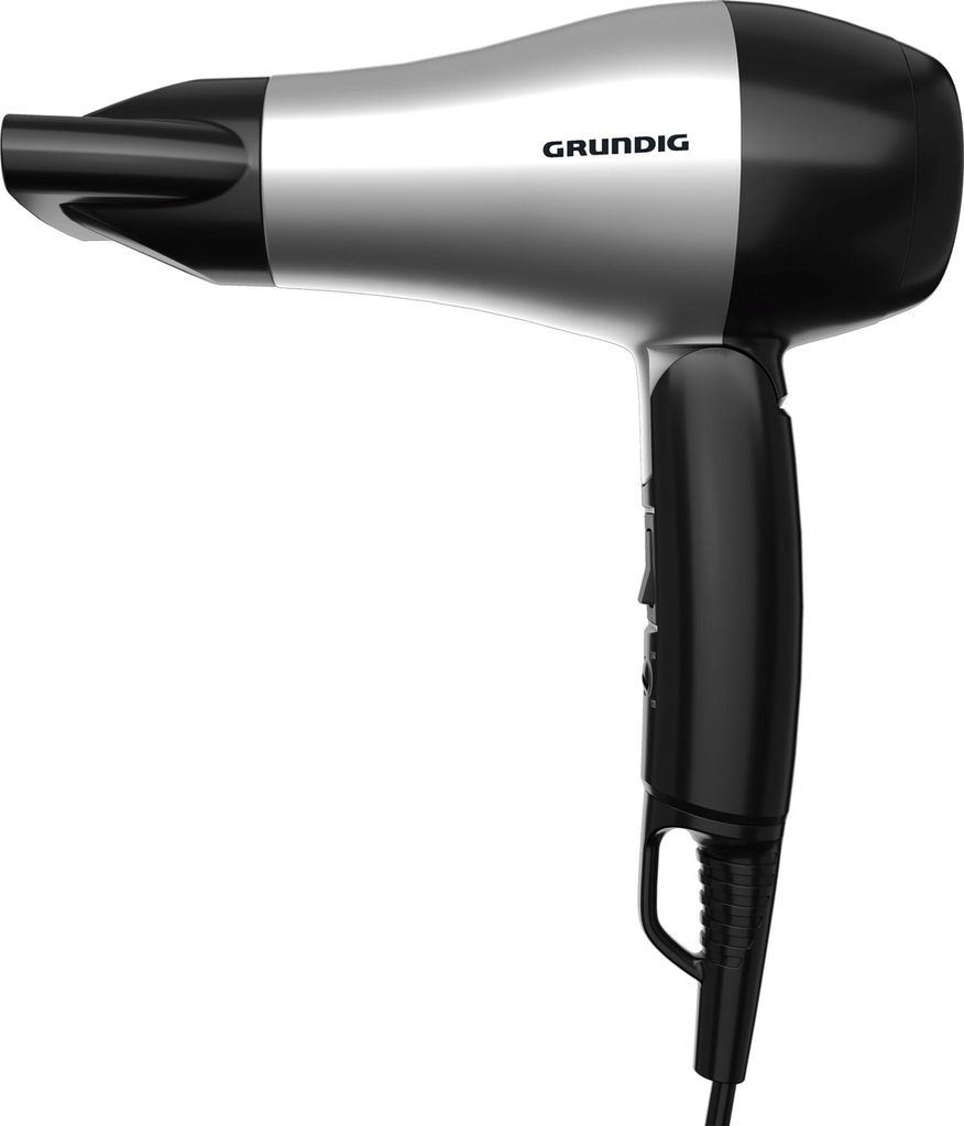 A studio shot of a GRUNDIG hair dryer.