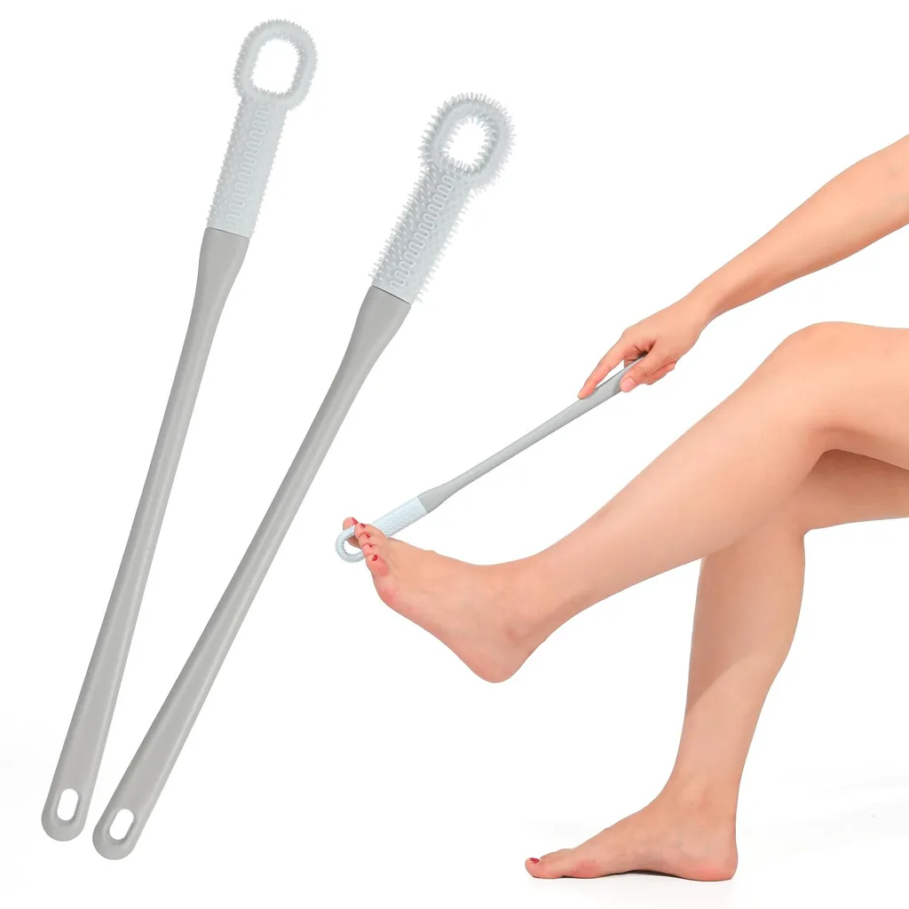 Brosse de douche pour pieds seniors en silicone pour se laver sans peine
