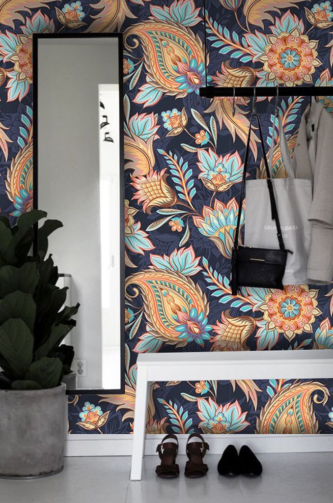 Coloray Fototapete 152x104 cm Vlies-Fototapete - Paisleyorange.