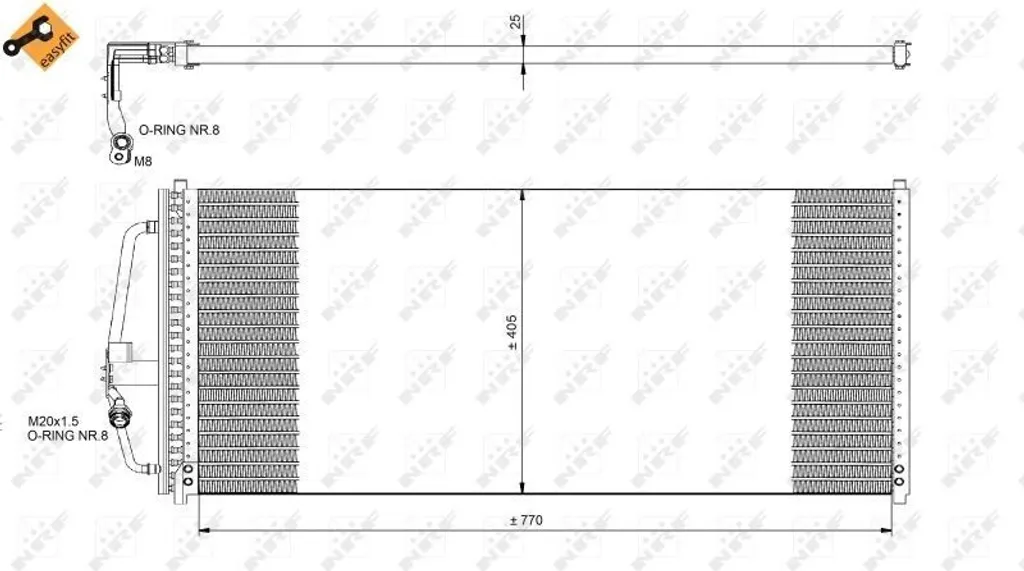 Réparer la clim Opel Sintra avec le condensateur NRF 35277 OE 52477672