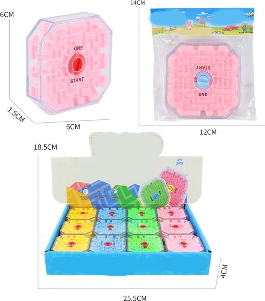 Zufällige Farbe Puzzle Frühes Lernspielzeug Kinder Transparent 3D Perlen Labyrinth Würfel Spielzeug Geschenk