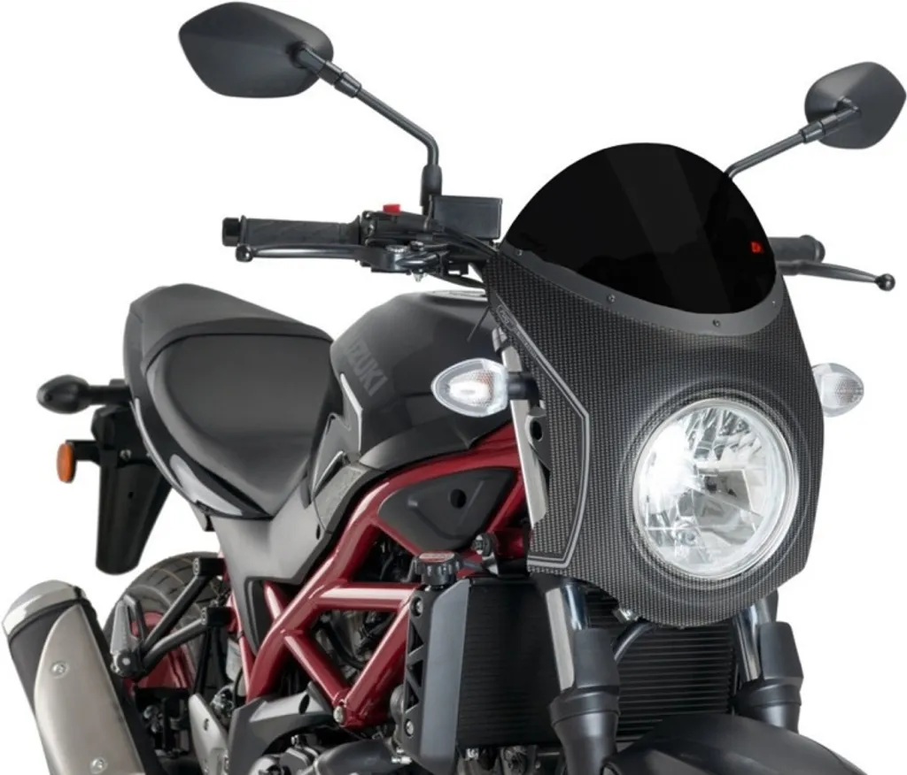 Bulle de protection PUIG noire semi-plate pour routière Suzuki SV