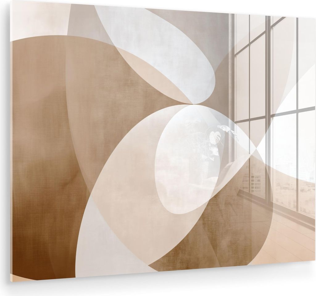 MuchoWow Glasbilder - Bilder auf Wandbild - Foto auf Glas Ovale Formen - Transparent - Weicher Übergang 40x30 cm Wanddekoration aus Glas - Acrylgl...