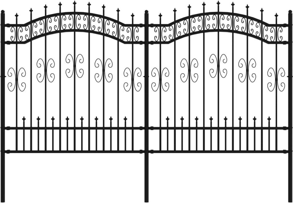 Gartenzaun mit Speerspitzen Schwarz 165 cm Stahl Produktbild 