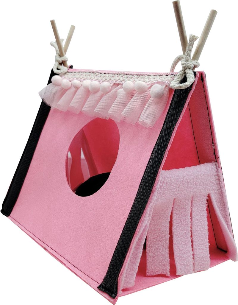 Hamster Versteck Zelt Kaninchen Ratten Tunnel Haus Kleines Rohr Spielzeug warmes Nest Lebensraum rosa