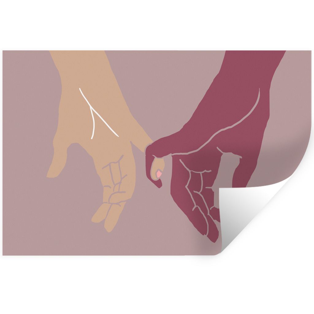 MuchoWow Wandtattoo Wandsticker Wandaufkleber Hände - Farben - Abstrakt - Kunst 120x80 cm Selbstklebend und Repositionierbar - Selbstklebend - F...