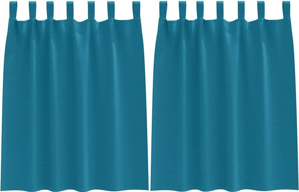 vidaXL Verdunkelungs-Vorhänge mit Ringen 2 pcs Türkis 140 x 140 cm