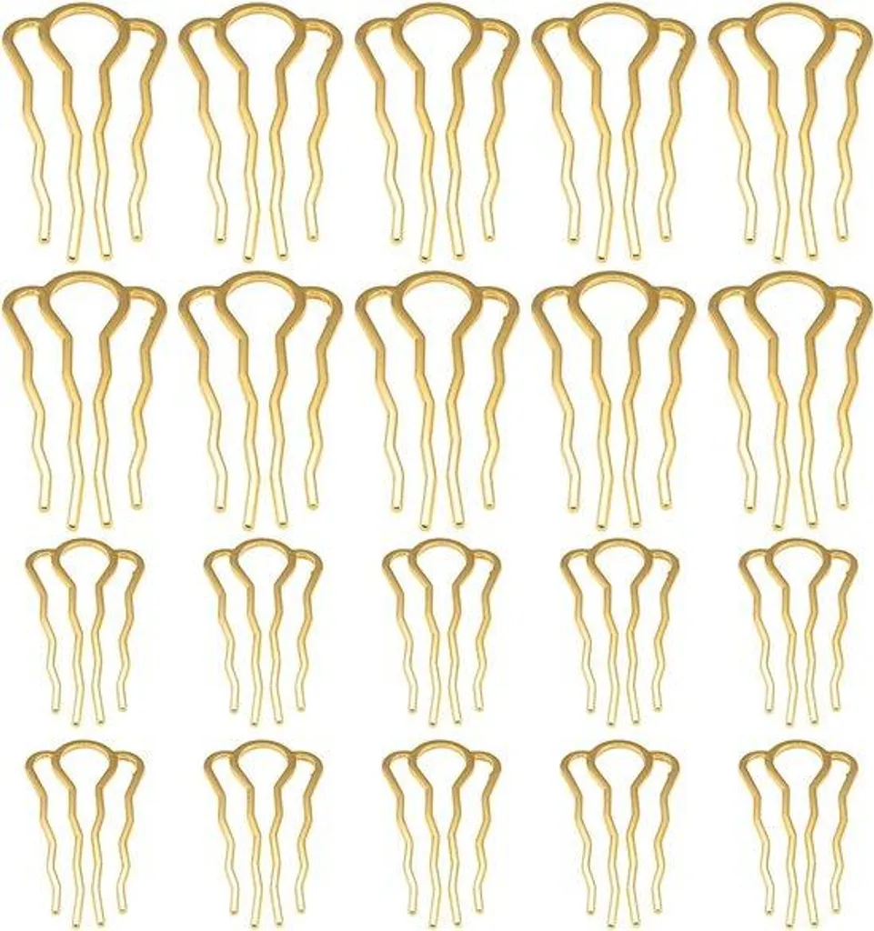 Lot de barrettes dorées en métal brillant pour coiffures femme et enfant