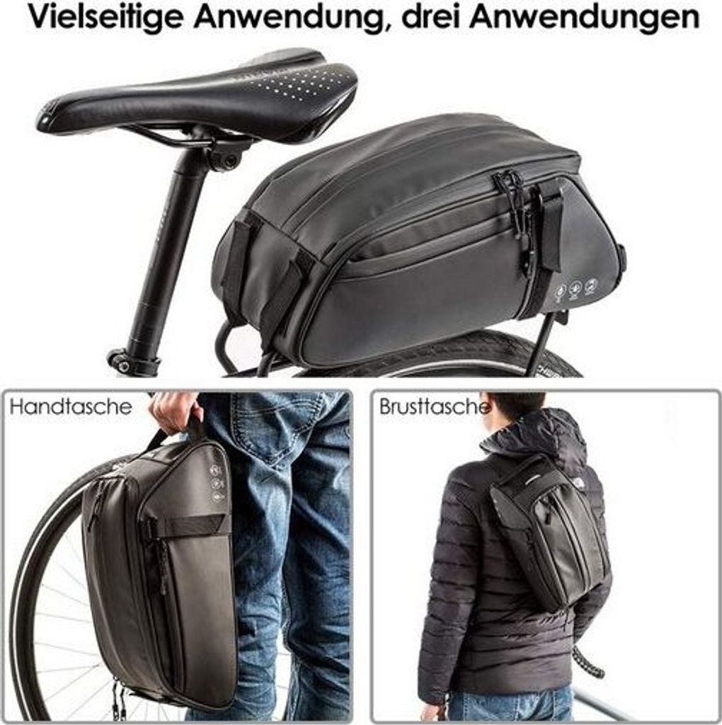 Fahrrad Gepäckträgertasche 8L Multifunktionale Erweiterbare Produktbild 5
