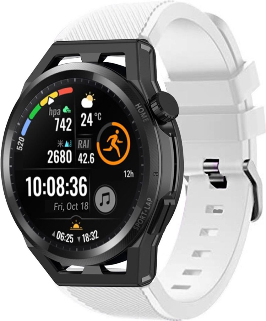 Strap-it Huawei Watch GT Runner Silikonarmband (Weiß)