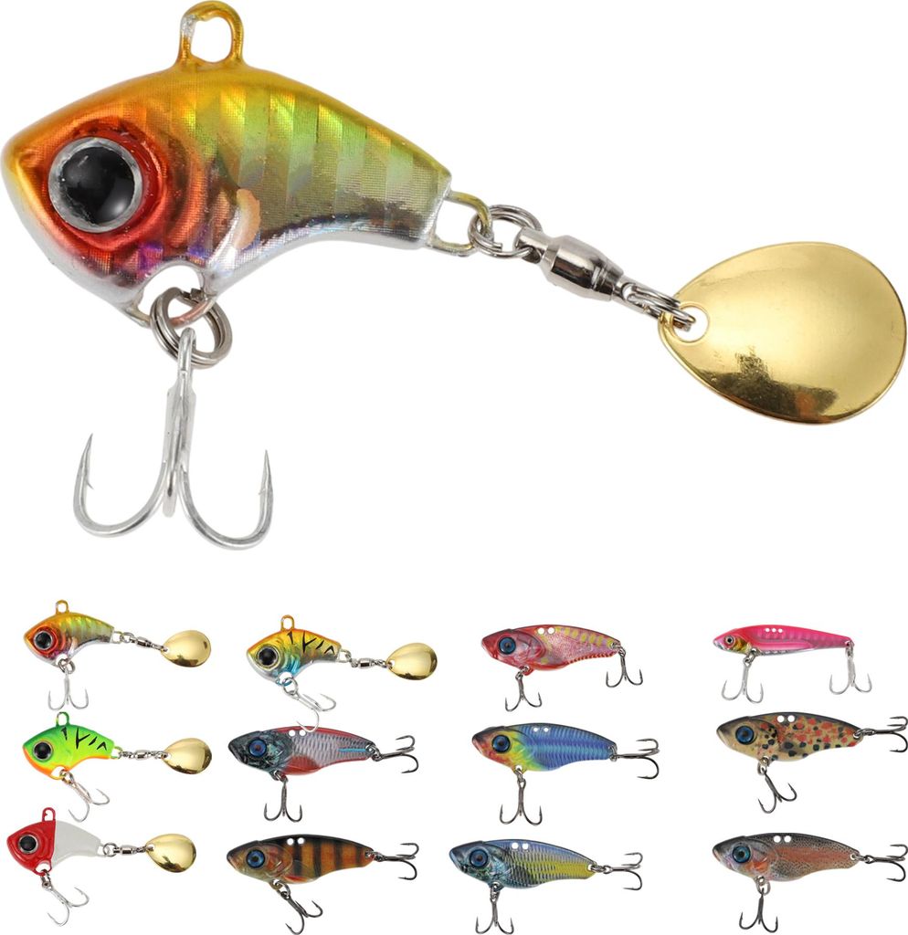 Angelköder, 14g Blade Bait, Rooster Tail Angelköder, Süßwasser- und Salzwasser-Blade Bait für Barsch, Zander, Forelle, Rot