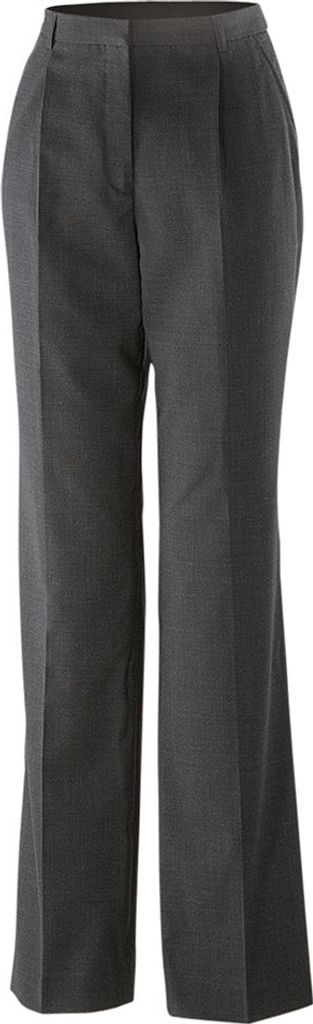 Damen-Hose, Bundfalte, regular, anthrazit, Größe 46 : 46 : 53% Polyester 43% Schurwolle 4% Elasthan : anthrazit