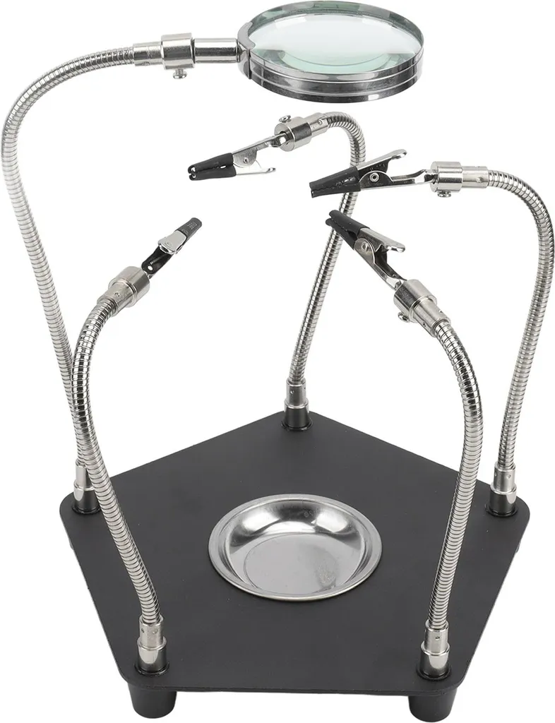 Aide au soudage articulée avec loupe 2 LED et support fer modulable