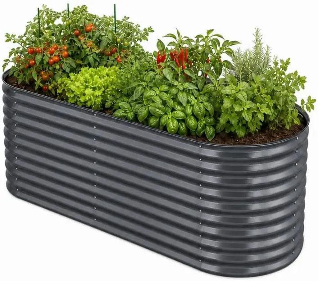 HomeLuxWorld Hochbeet Metall 160x80x80 cm Anthrazit Produktbild 