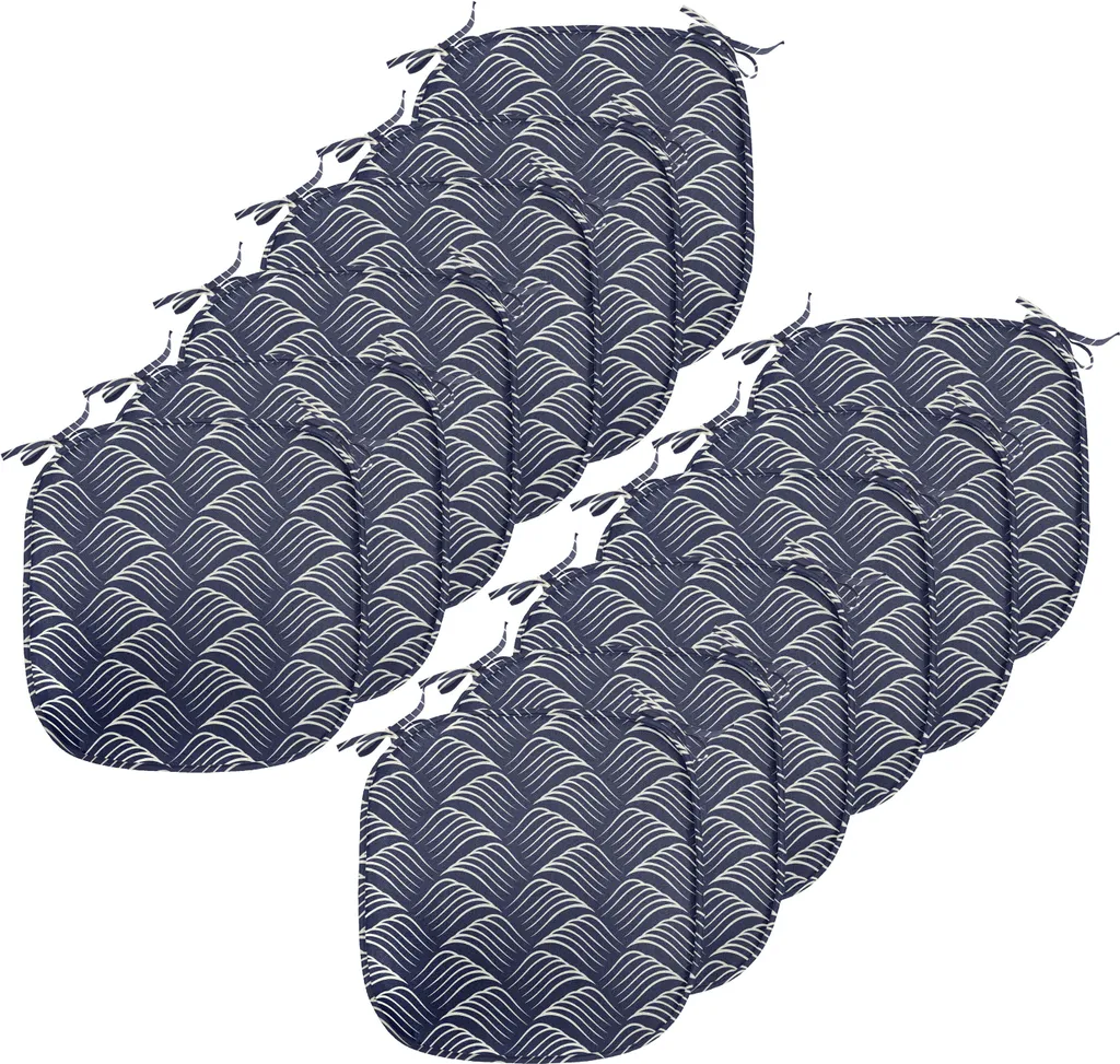 Cuscini Sedie Antimacchia ABAKUHAUS: Pack 12 Onde Blu 40cm - 1