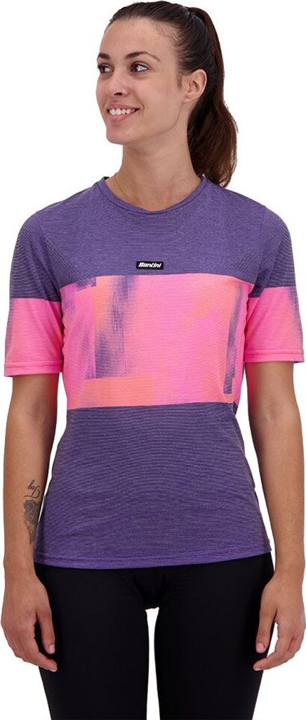 Santini Forza Indoor Collection Kurzarm-t-shirt Blau,Rosa M Frau Blau,Rosa M