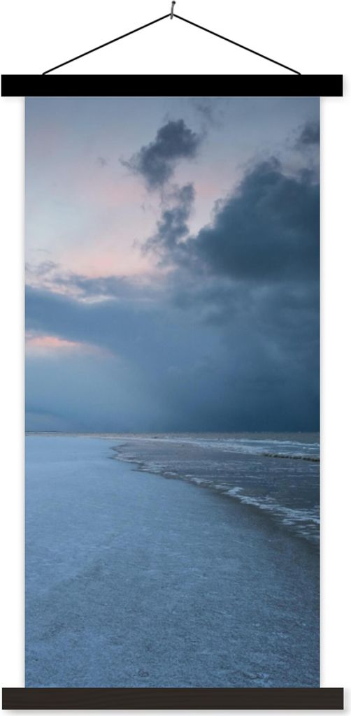 MuchoWow Textilposter Nordsee - Sturm - Wasser 90x180 cm mit schwarzem Rahmen - Dekoration Wohnzimmer