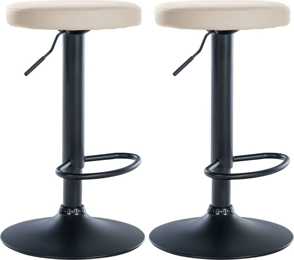2er Set Barhocker Ponte Kunstleder schwarz creme