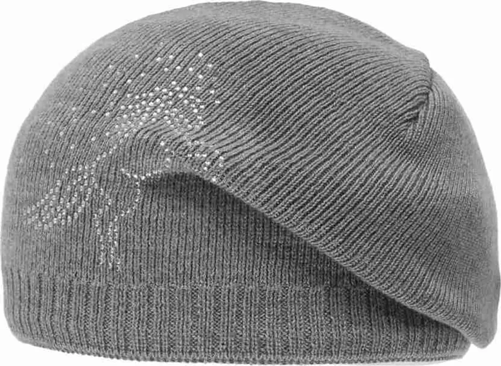 Cappello da bambina Döll, grigio con motivo di cavalli, lana/acrilico