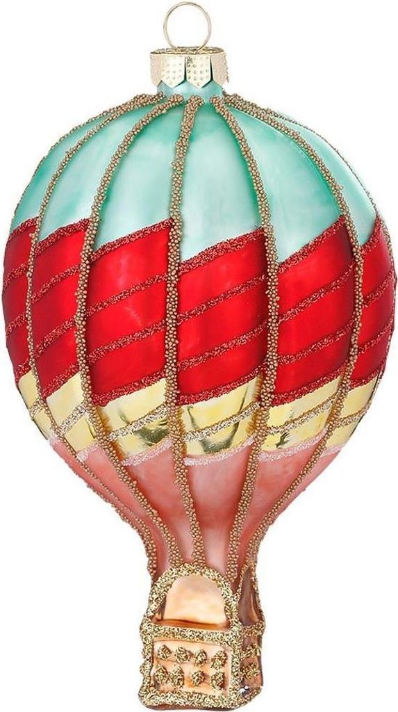 Christbaumschmuck Glas Heißluftballon 12cm bunt Produktbild 