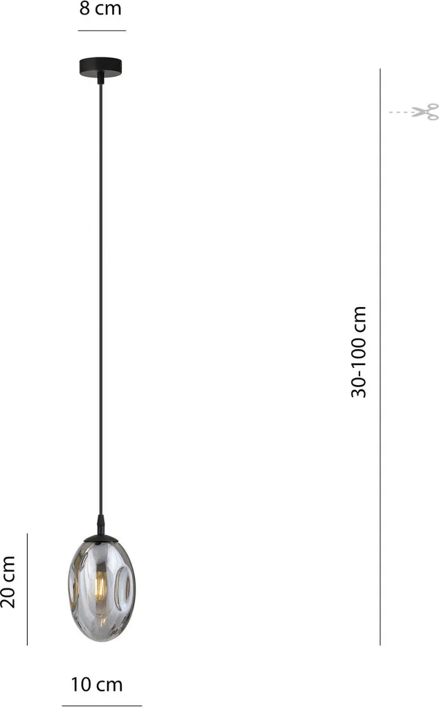Suspension de Salon Astral - Éclairage Doux avec Abat-jour Gris Graphite E14