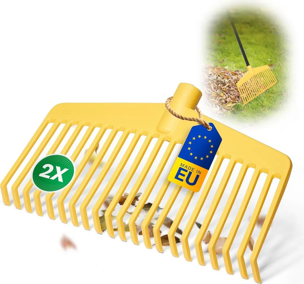 Novatool Set 2 Teste Scopa Foglie 2in1 - Rastrello Giardino 45cm