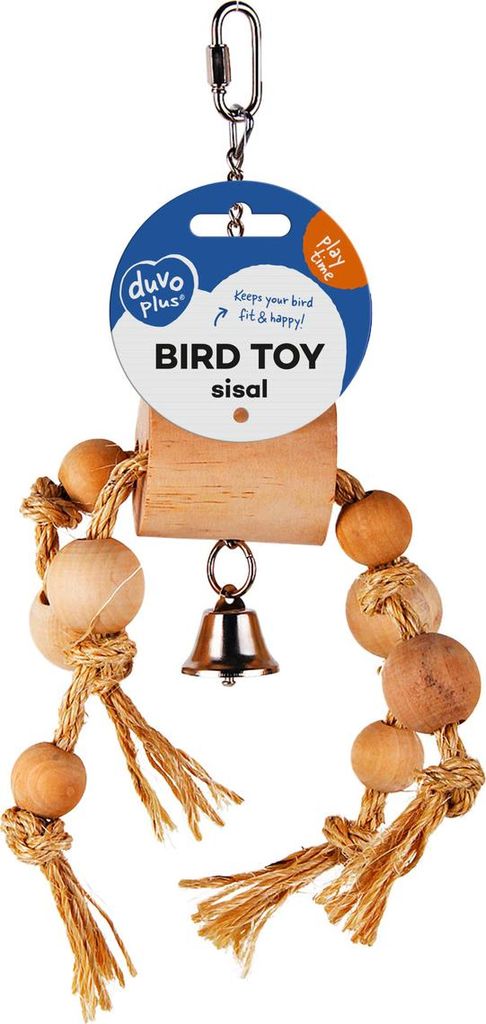 Duvo+ Spielzeug mit Sisalseil & Holzperlen beige