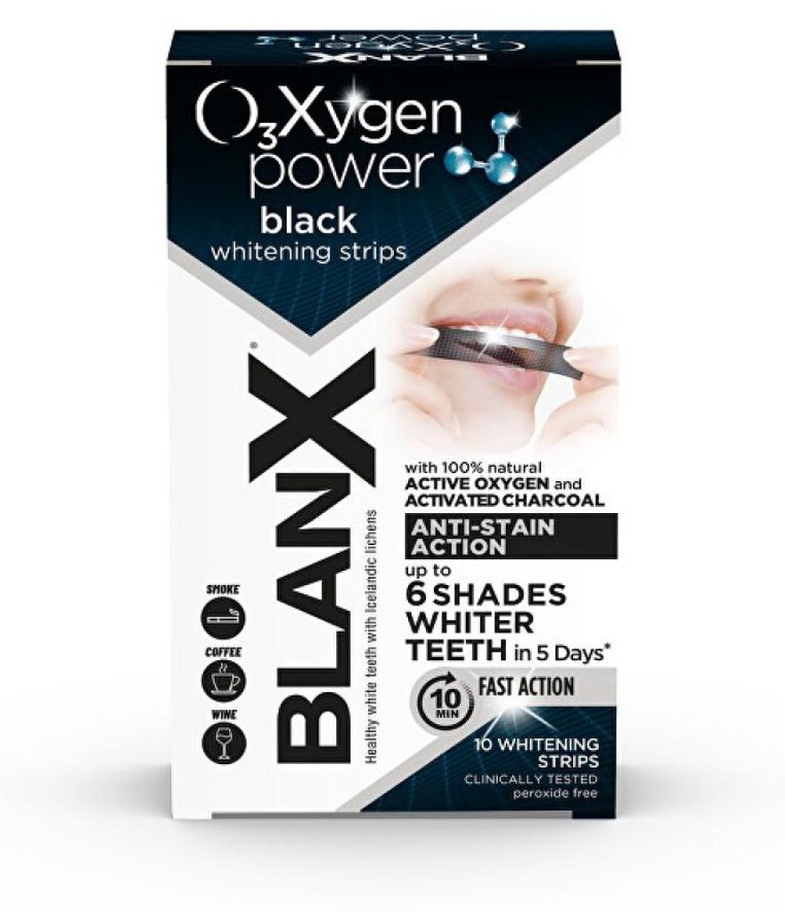 Zahnaufhellungsstreifen Oxygen Power Black Whitening Strips 10 Stü ck
