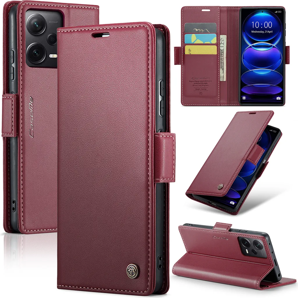 Custodia Redmi Note 12 Pro+ in Pelle Rossa con Funzione Stand - Offerta
