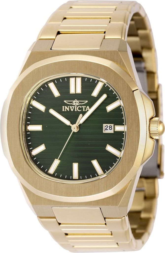 Invicta Speedway 48518 Herren uhr - Wasserdicht - Analog - Quarzuhrwerk - Edelstahl mit grünen zifferblat - 41mm