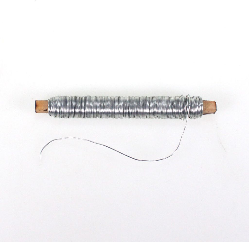 1 Rolle Wickeldraht verzinkt silber Blumendraht Bindedraht a 100g 0,65mm