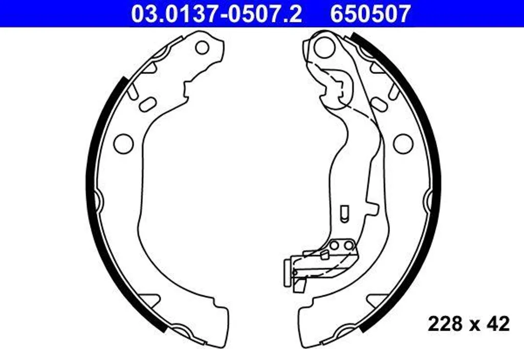 ATE 03.0137-0507.2 Jeu de mâchoires de frein AR pour Duster 440607493R