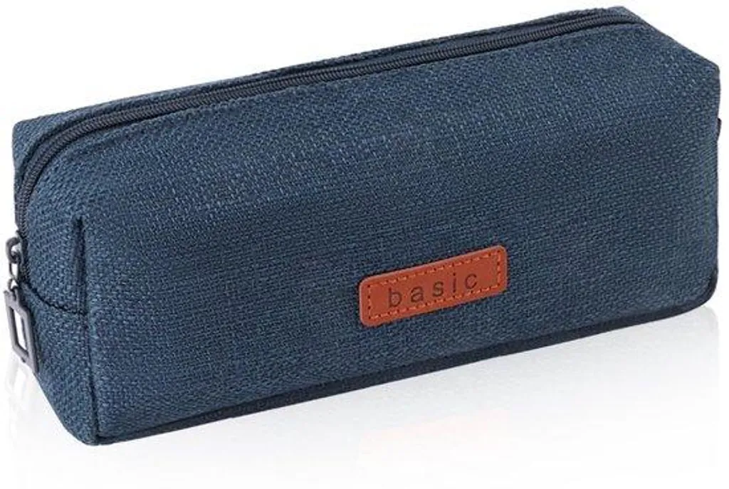 Sacoche scolaire bleue avec rangements compartimentés pour fournitures