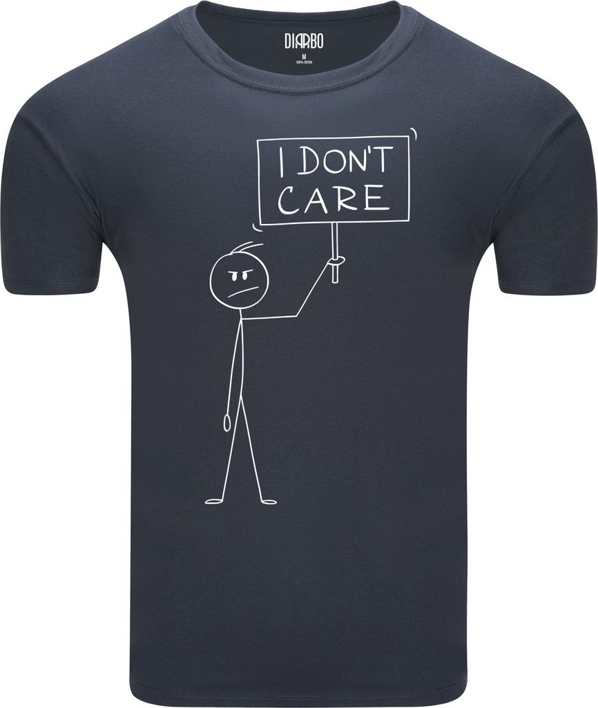 Diarbo Herren T-Shirt mit klassischem Druck ES IST MIR EGAL Dunkelgrau Gr.S