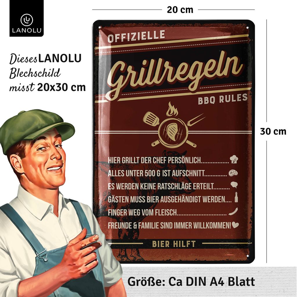 Retro Blechschilder Grillen GRILLREGELN Kaufland.de