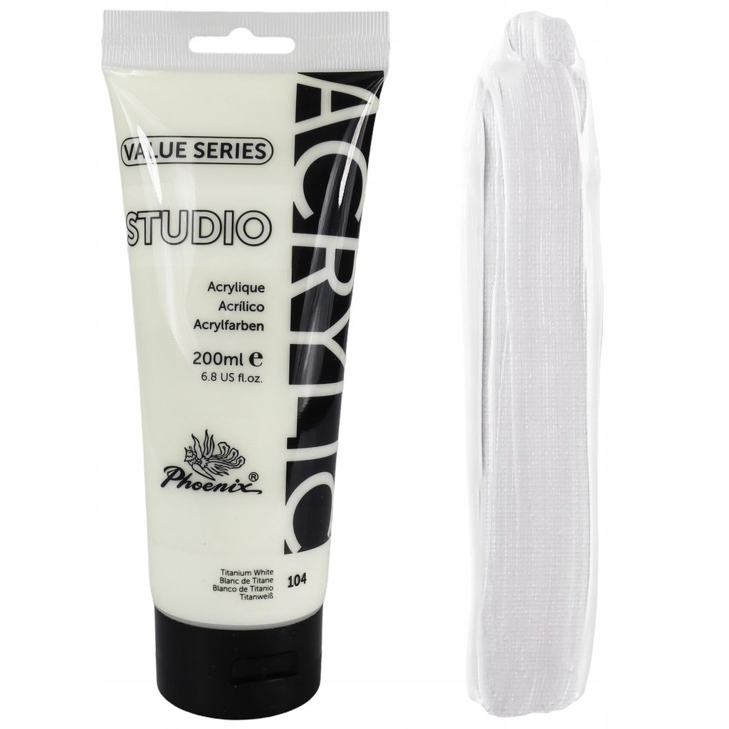 Acrylfarbe 200ml Tube Phoenix – 104 Titanweiß (Titanium Produktbild 