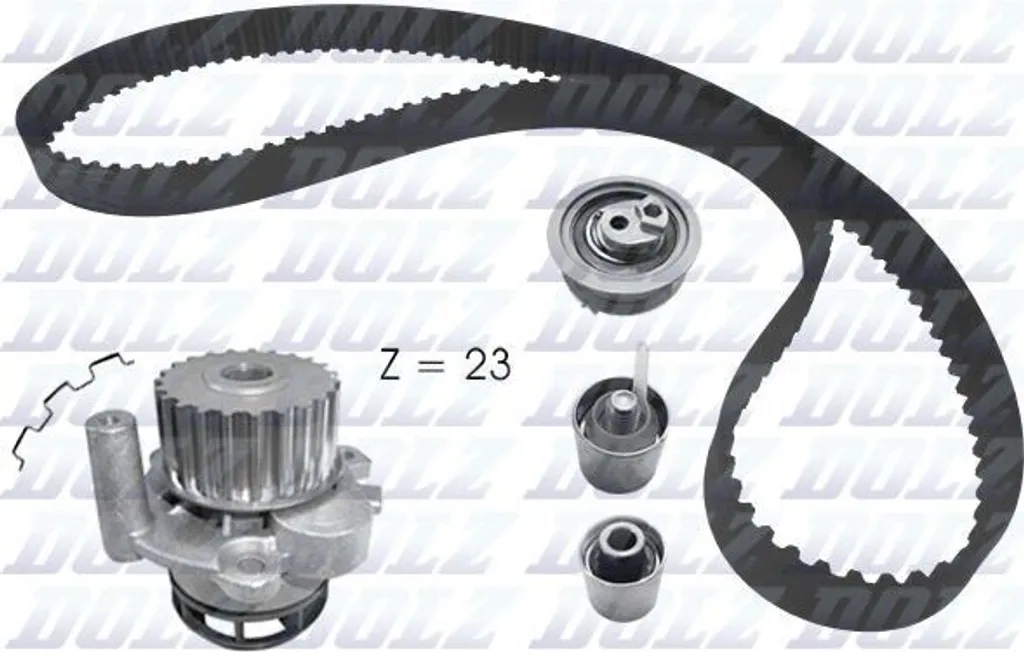 Kit de distribution DOLZ KD165 anti-fuite avec pompe à eau pour Golf V