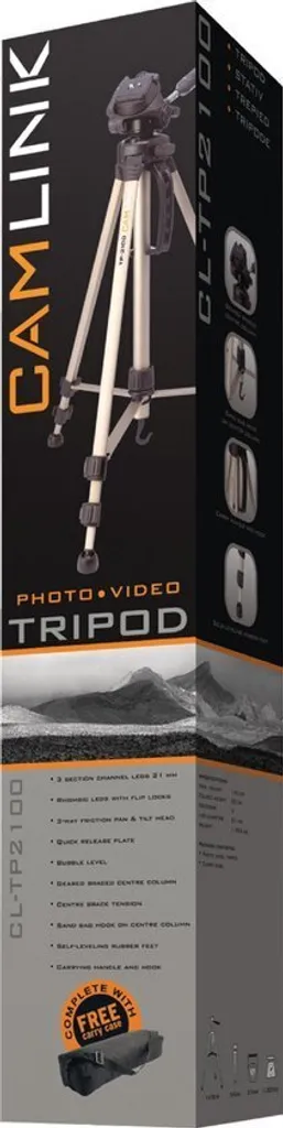 Trépied vidéo et photo avec tête panoramique Camlink CL-TP2100 145cm