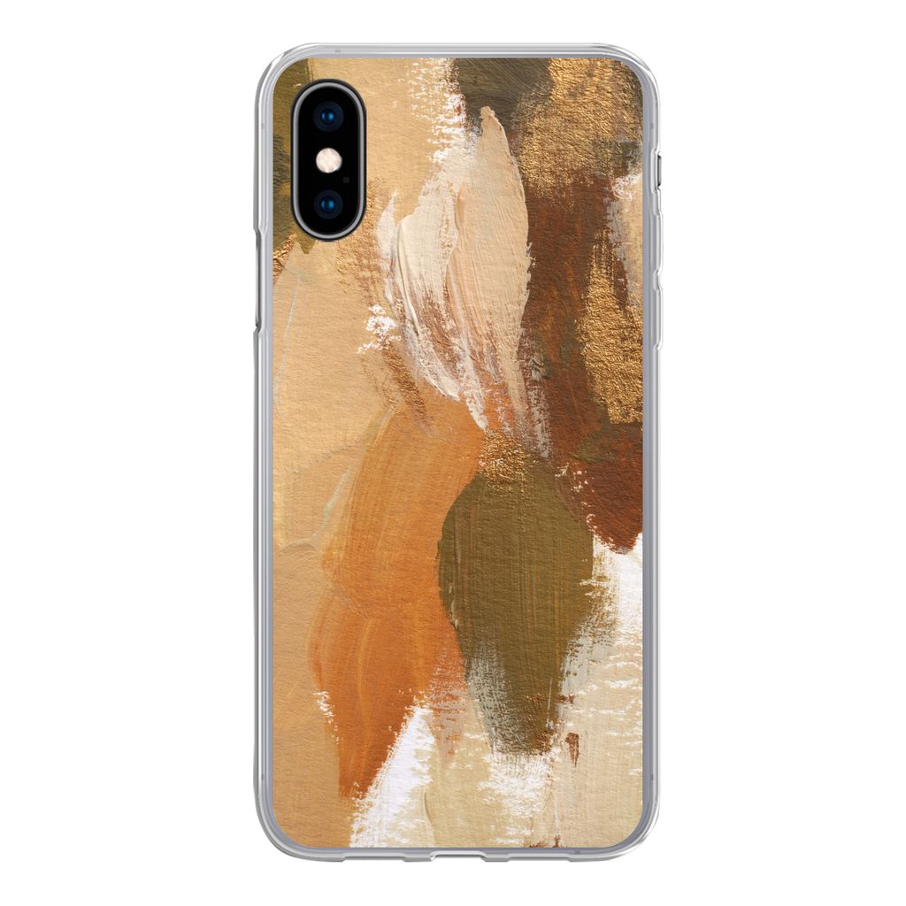 MuchoWow Handyhülle Schutzhülle Hülle für iPhone X Farbe - Orange - Grün Silikon Softcase Handy Hülle - Handyhülle