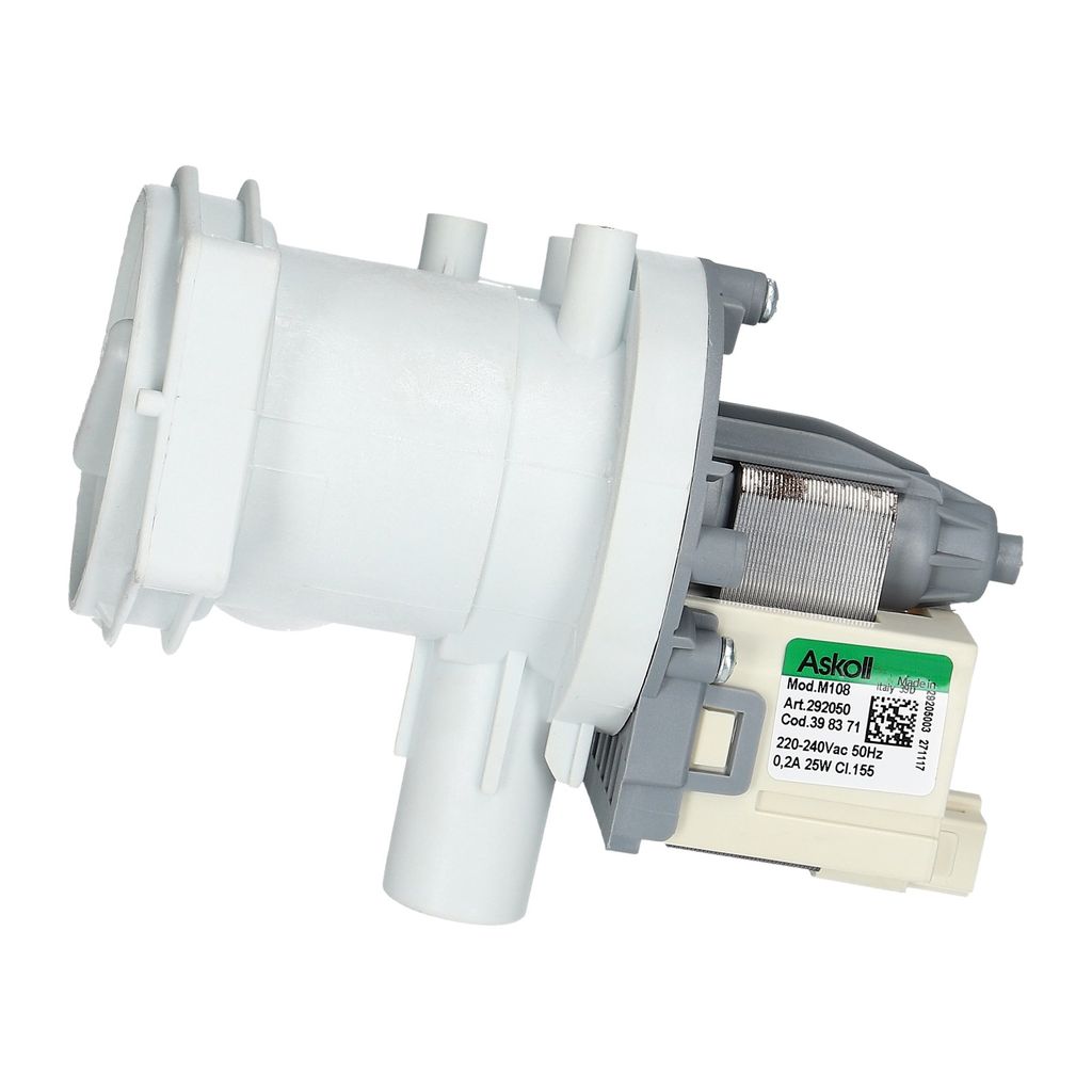 Europart Ablaufpumpe wie BOSCH 00140470 GRE mit Pumpenkopf und Sieb für Waschmaschine Waschtrockner