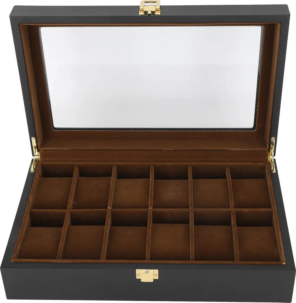 Organisateur de montres en bois classique 12 slots finition vintage