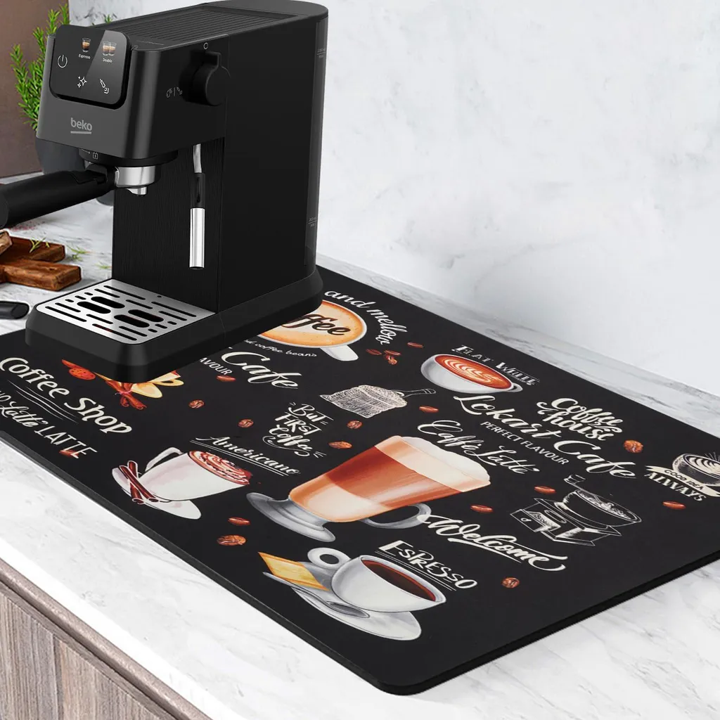 Tapis de bar pour machine à café anti-taches au séchage ultra rapide