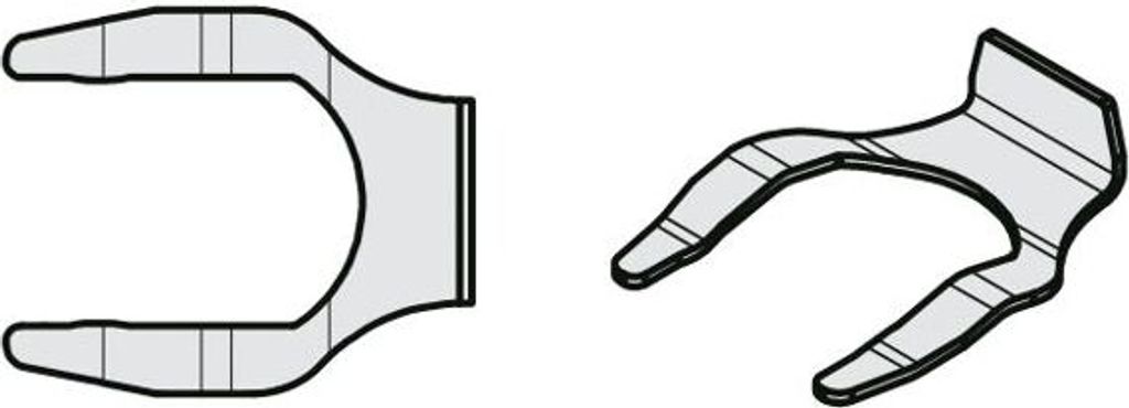 Two metal clips shown against a white background.