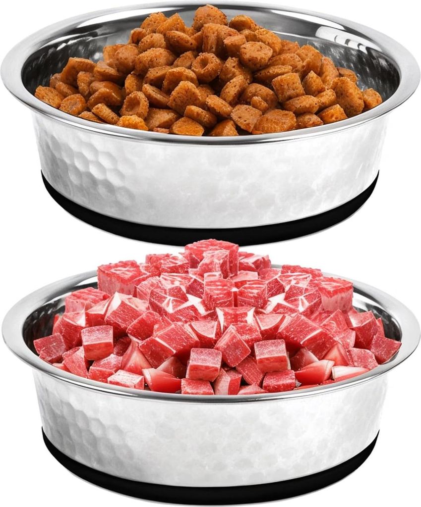 Hundenapf Grosse Hunde,2 Stück Hundenapf Edelstahl Mit Rutschfestem Silikon Futternapf Für Grosse,Mittelgroße Und Kleine Hunde,Hundenapf Für Hu...