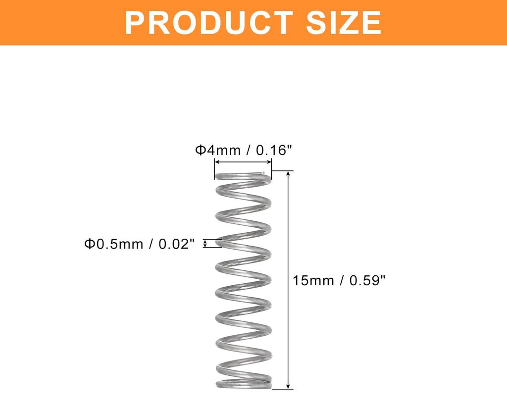 5 Stš¹ck Druckfeder, 0.5 x 4 x 15 mm Druckfedern Feder Federn Zugfeder Zugfedern Spring Spiralfeder Spiralfedern Sprungfeder Stahlfeder 304 Edels...