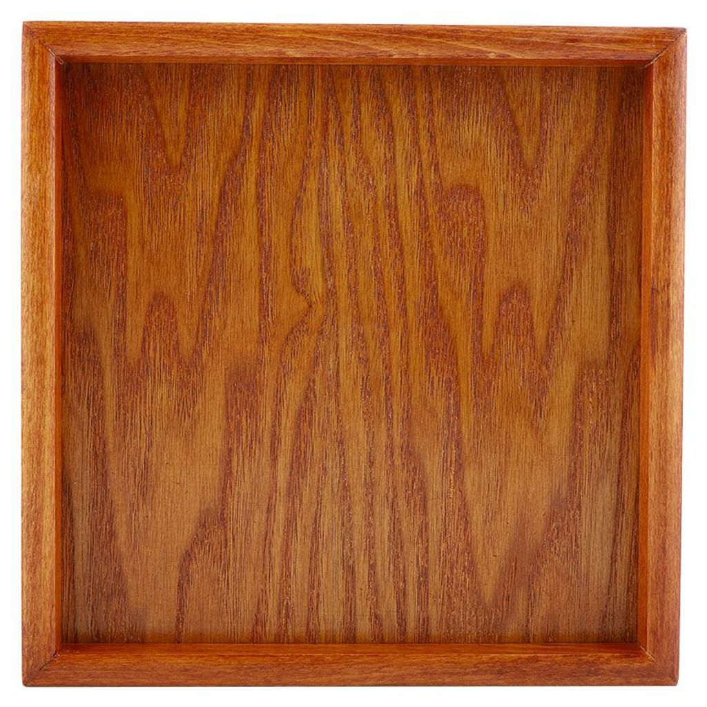 Quadratisches Serviertablett aus Massivholz für Tee, Kaffee, Sushi und Snacks, geeignet für Cafés und Restaurants (20 x 20 cm)
